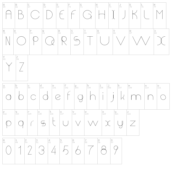 Chempaka font map